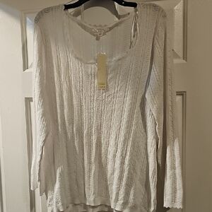 Cyrus White Textured Women's Sweater